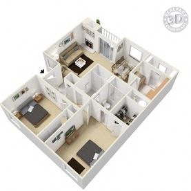 The Forest at Duck Creek 2 bedroom 2 bathroom floor plan